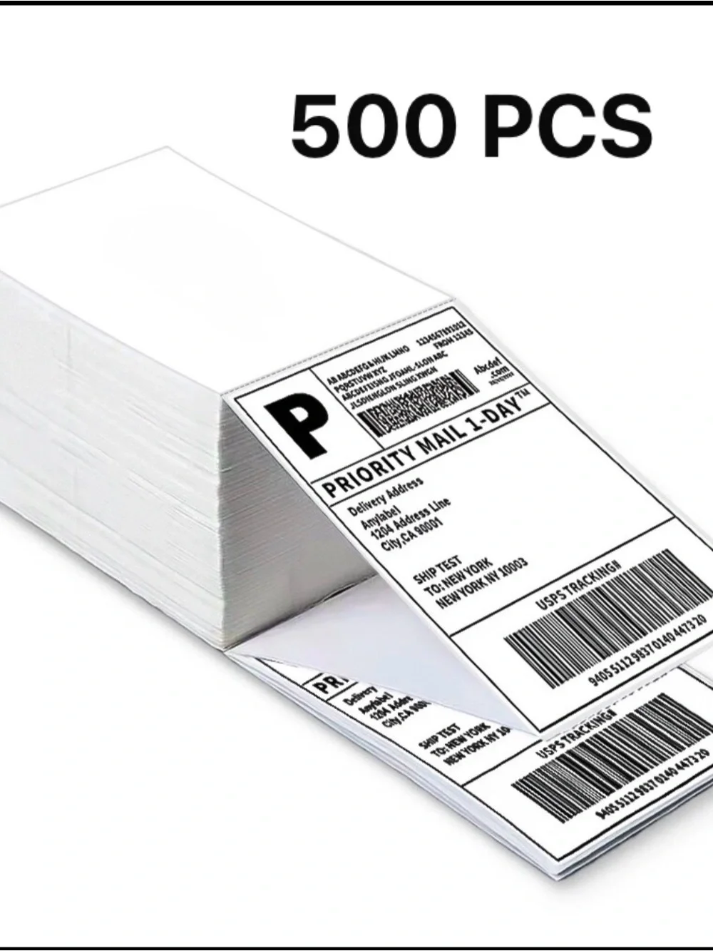 4x6” Direct Thermal Shipping Labels for Zebra & Rollo Printers, Fanfold 500 PCs